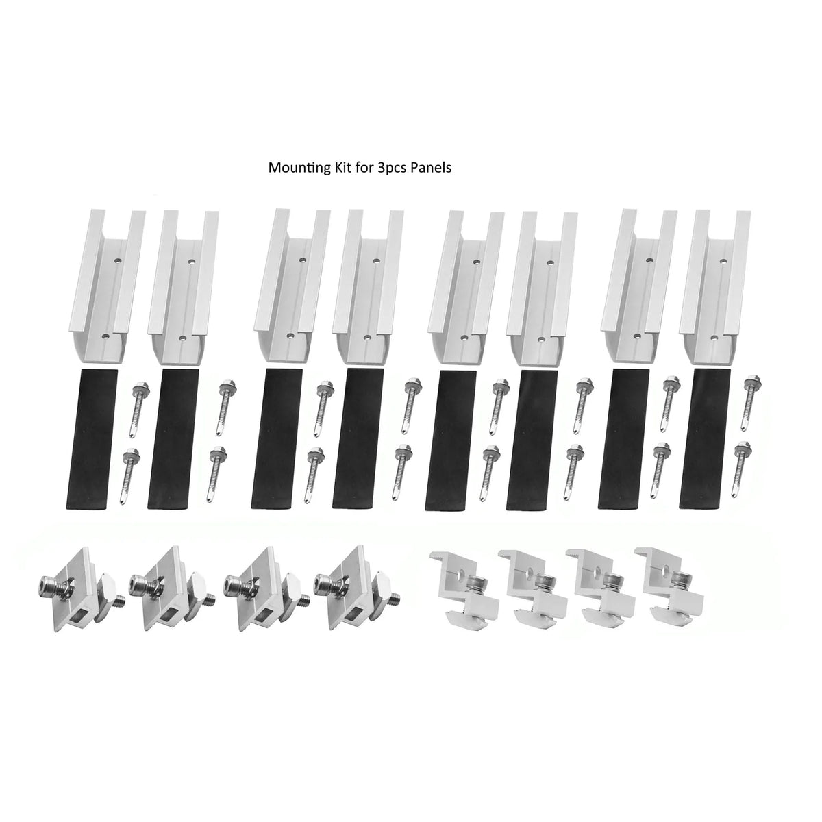 Flat Roof Solar Panel Mounting Kit U-Shape Mini Rail | Voltacon