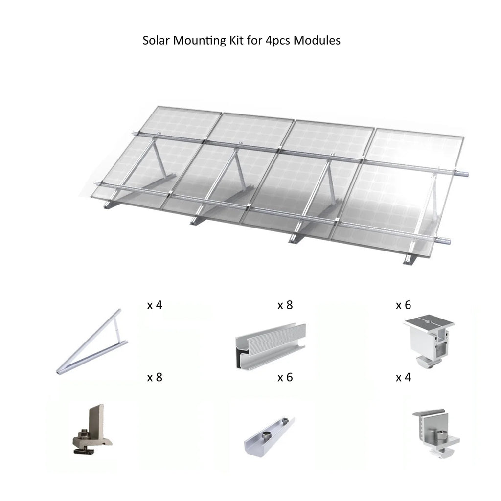 Adjustable Flat Roof & Ground Solar Panel Mounting Kit 15-35° | Voltacon