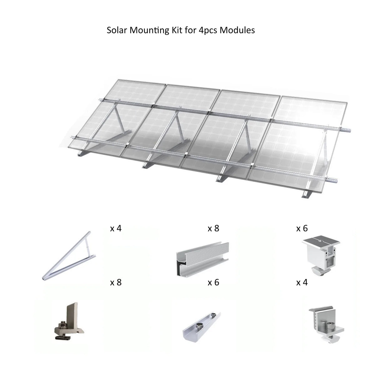 Adjustable Flat Roof & Ground Solar Panel Mounting Kit 15-35° | Voltacon