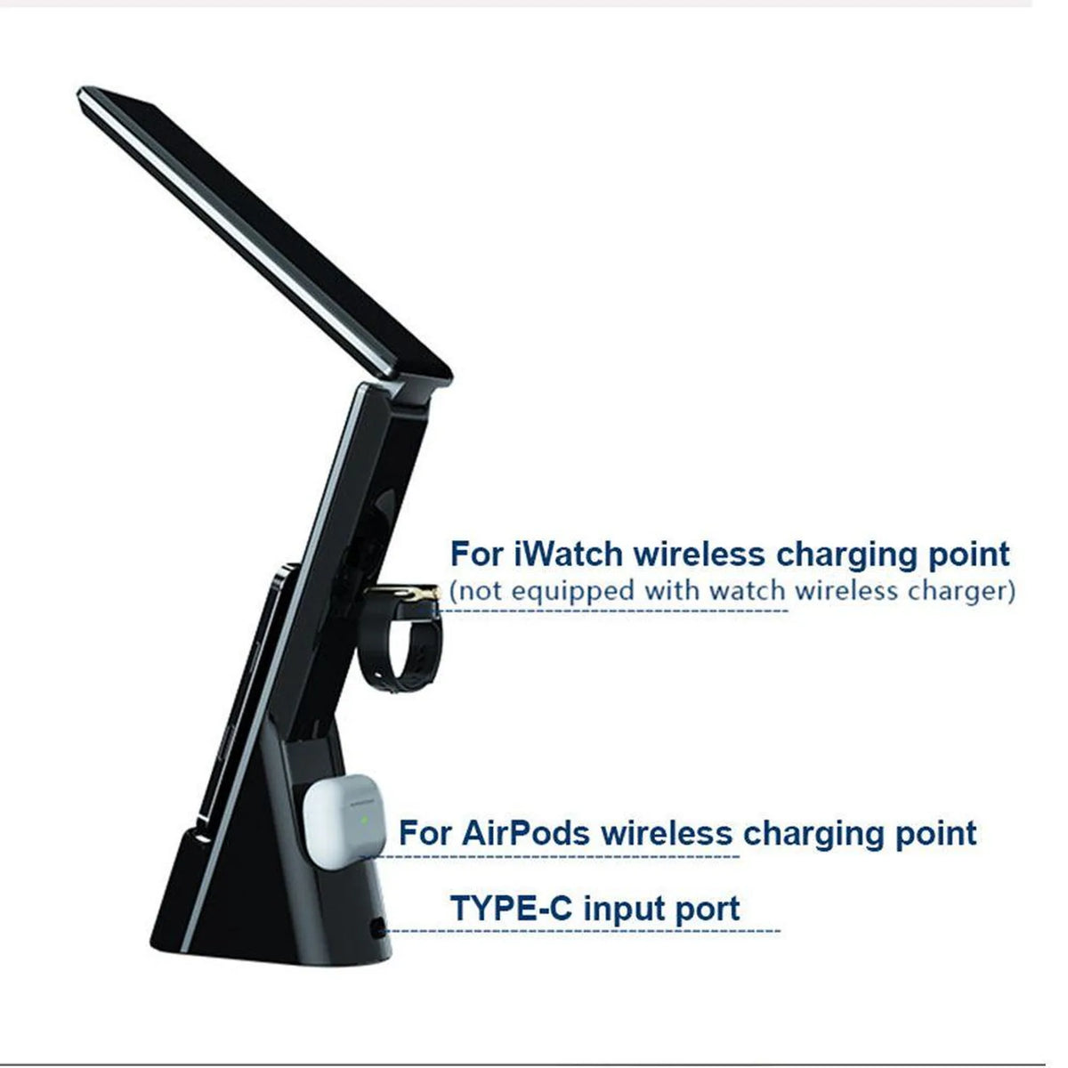 LED Desk Lamp with Wireless Charger & Alarm Clock | Leducation