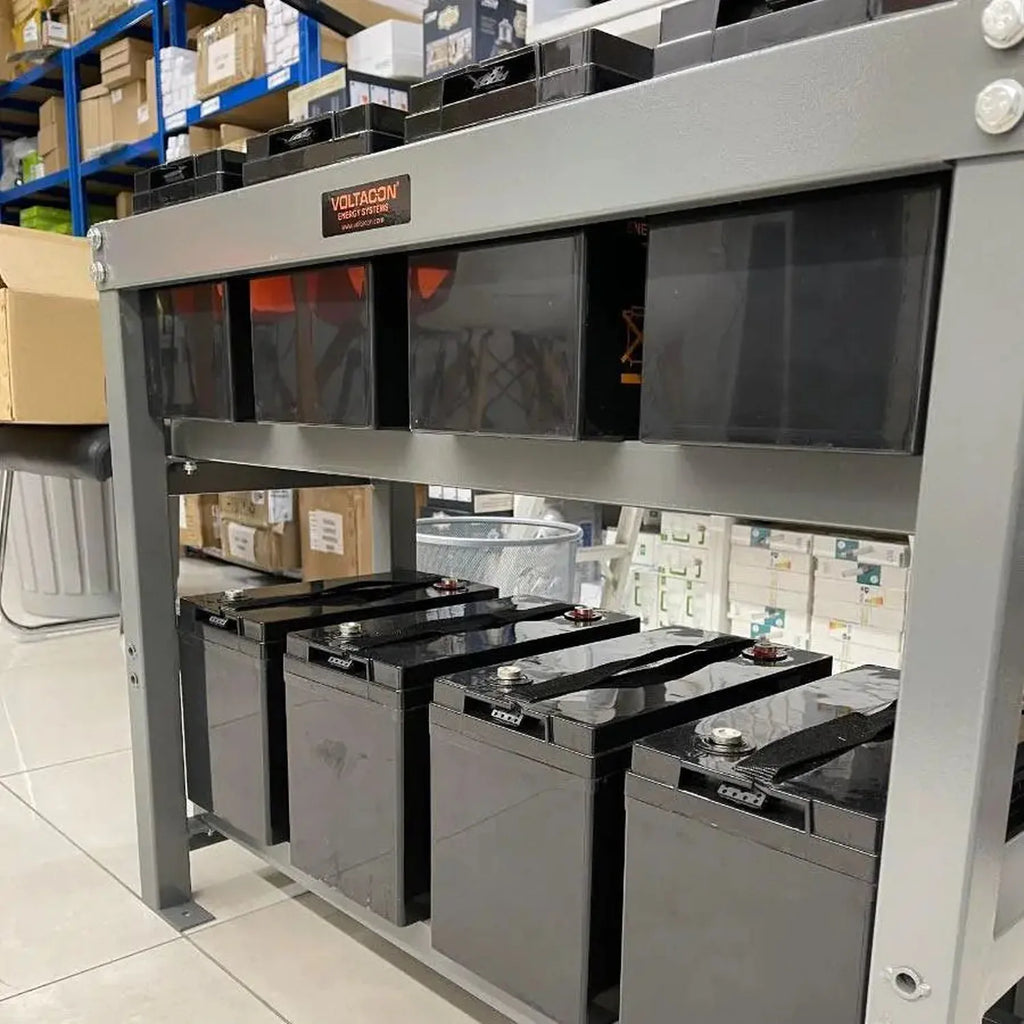 Steel Mounting Rack for 8x 200Ah/300Ah GEL Batteries | Voltacon