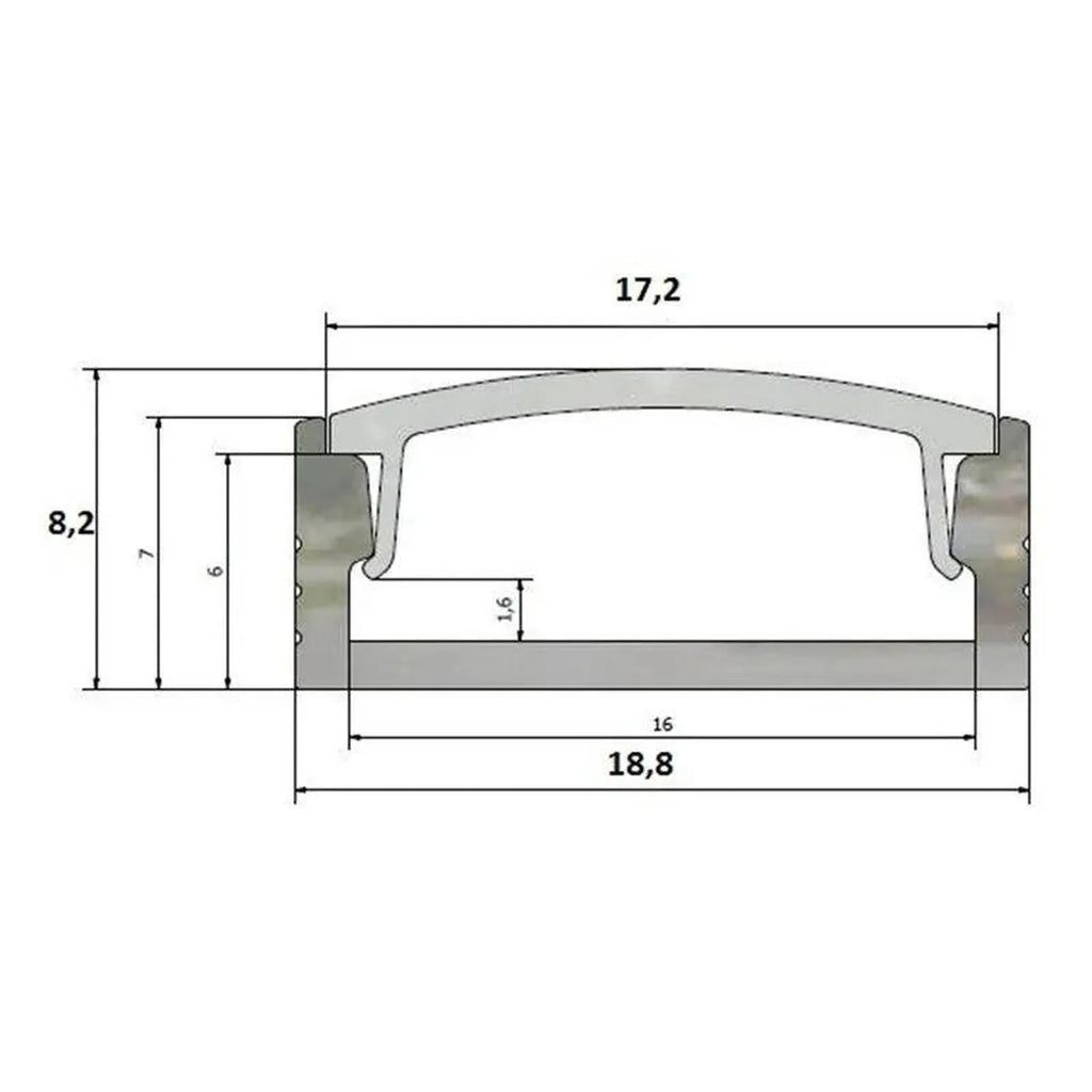 Aluminium LED Profile 1 Metre for Strips up to 15mm | Ledison LEDECO