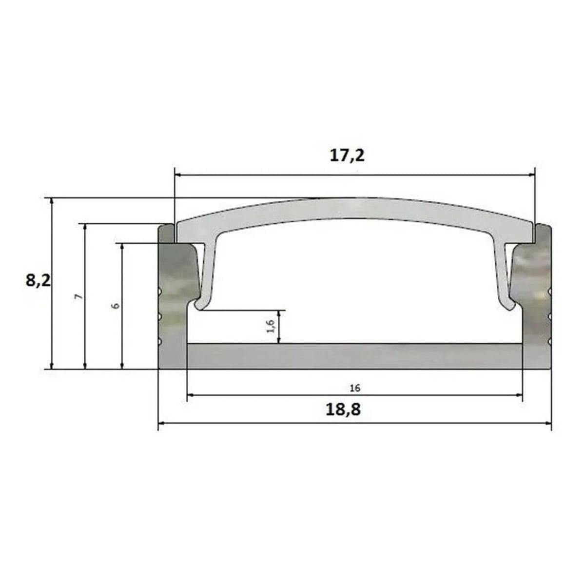 Aluminium LED Profile 1 Metre for Strips up to 15mm | Ledison LEDECO