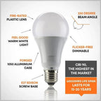 8W B22 LED Bulb Warm White 2700K Dimmable | Ledison Globe