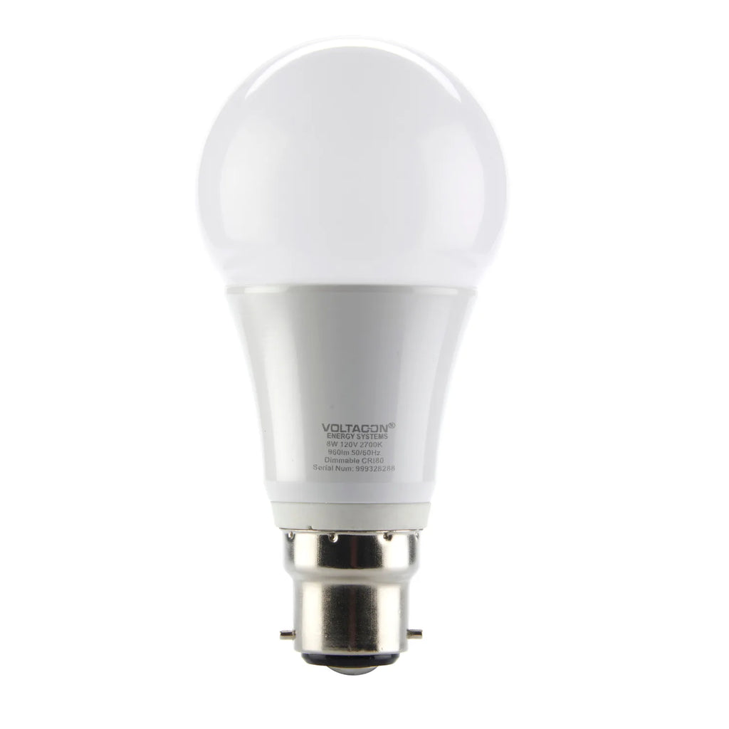 8W B22 LED Bulb Warm White 2700K Dimmable | Ledison Globe