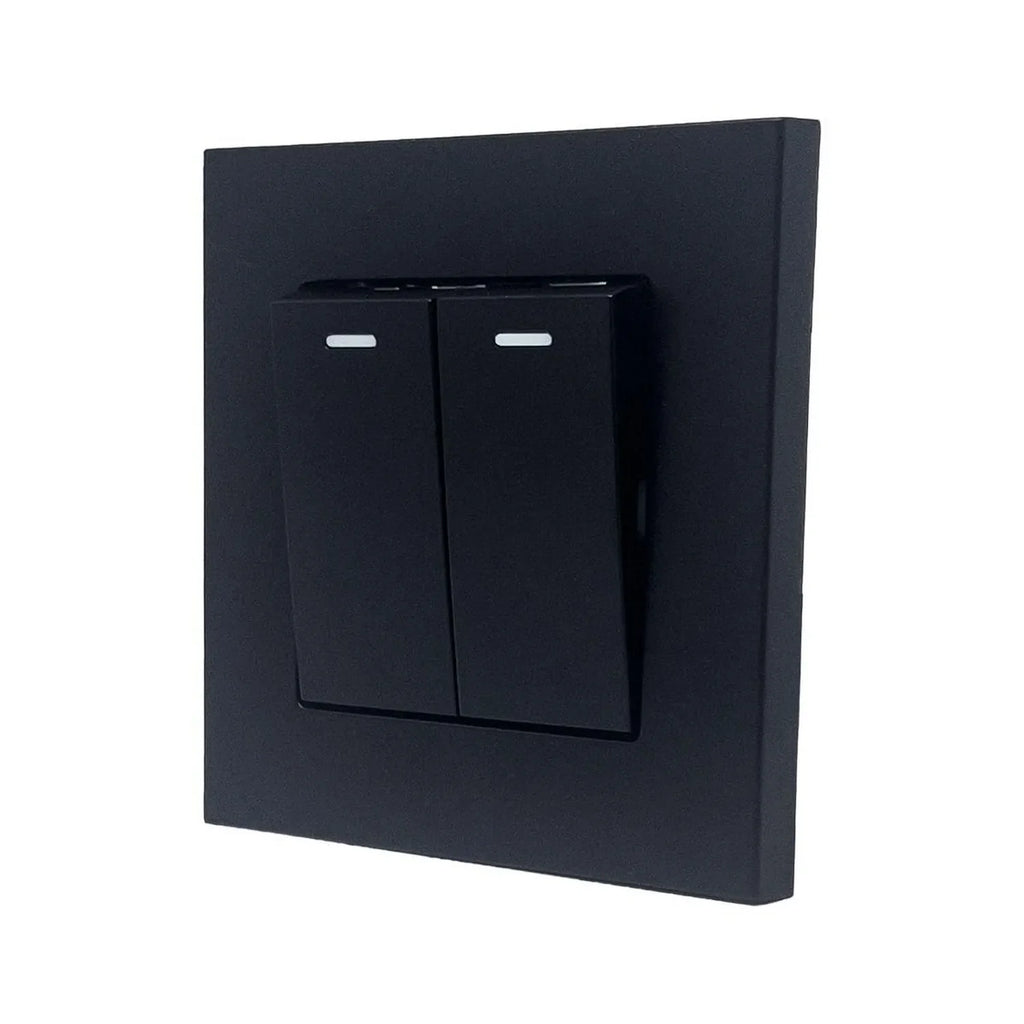 16AX 2-Gang 2-Way Light Switch Black | Ledison