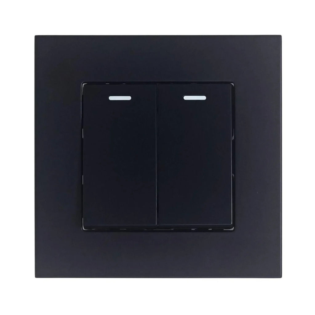 16AX 2-Gang 2-Way Light Switch Black | Ledison