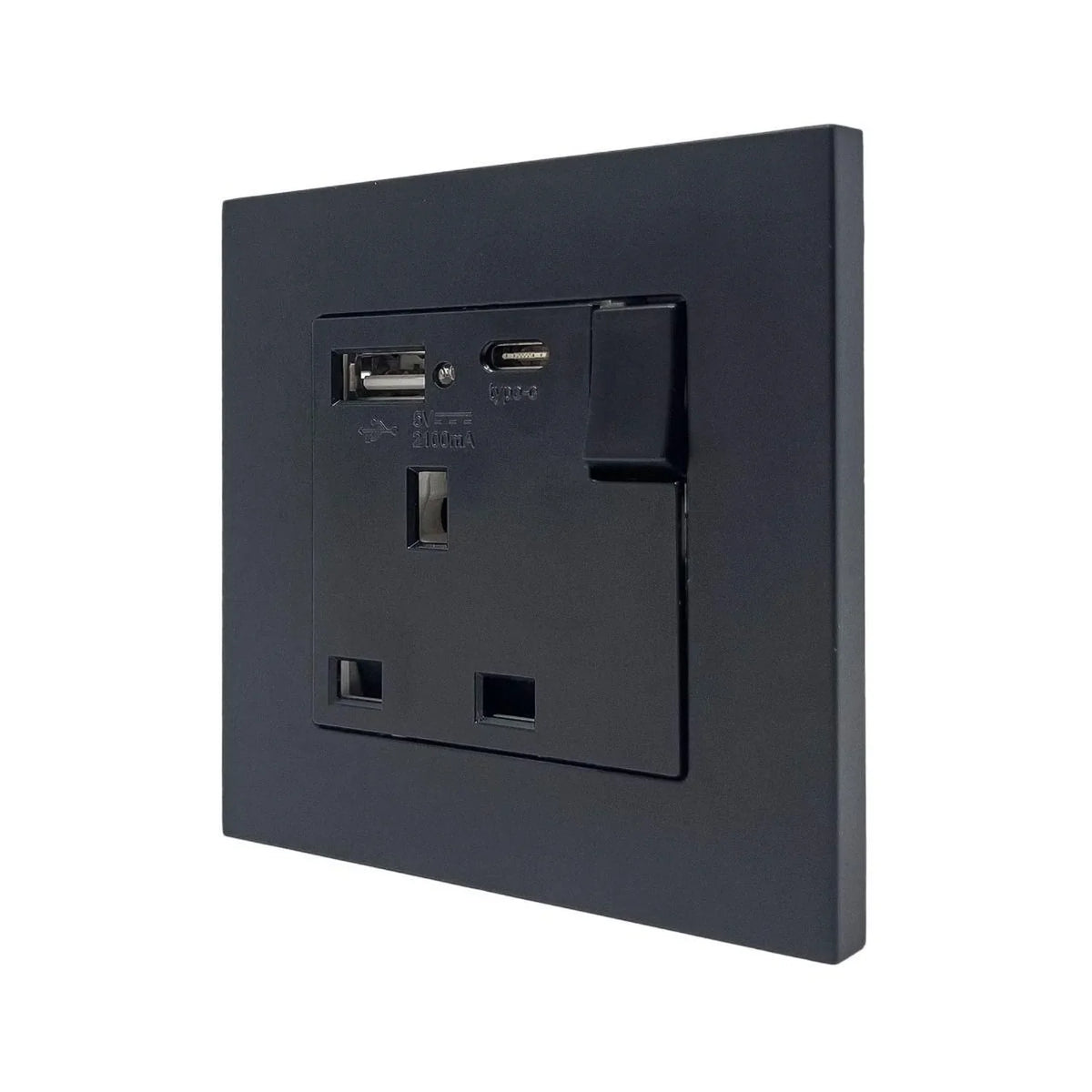 13A 1-Gang Switched Socket with USB A & C Ports | Ledison