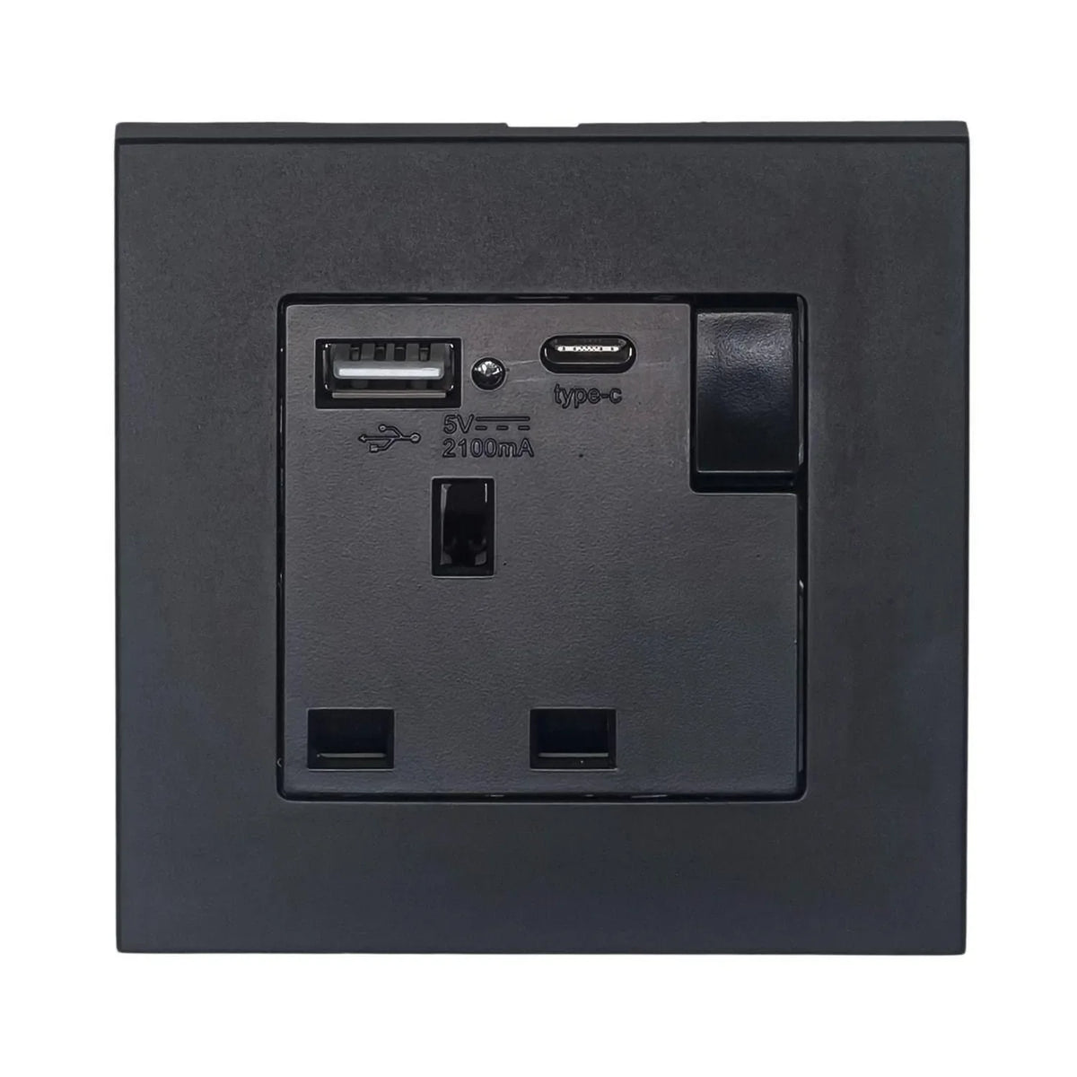 13A 1-Gang Switched Socket with USB A & C Ports | Ledison