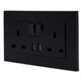 13A 2-Gang Switched Socket with USB Type A | Ledison