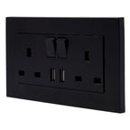 13A 2-Gang Switched Socket with USB Type A | Ledison