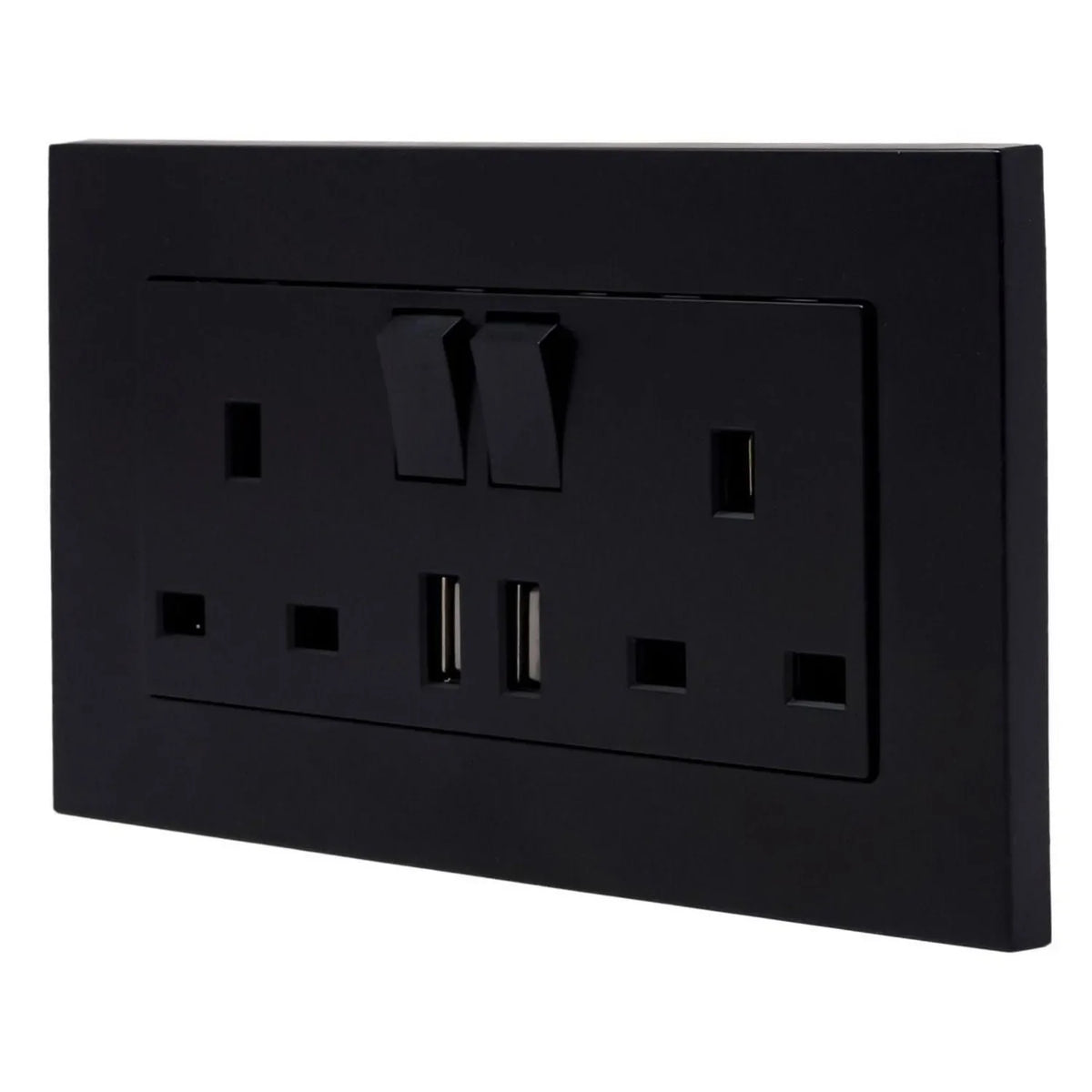 13A 2-Gang Switched Socket with USB Type A | Ledison