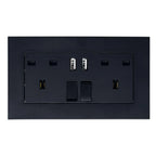 13A 2-Gang Switched Socket with USB Type A | Ledison