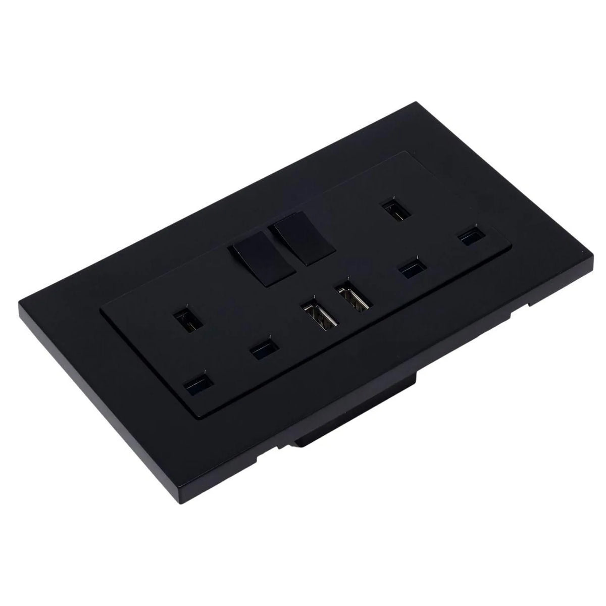 13A 2-Gang Switched Socket with USB Type A | Ledison
