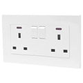 13A 2 Gang Switched Socket White | Ledison
