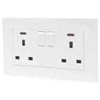 13A 2 Gang Switched Socket White | Ledison