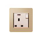 13A Single Switched Socket Brushed Gold | Ledison
