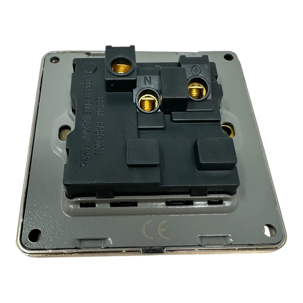 13A Single Switched Socket Brushed Gold | Ledison