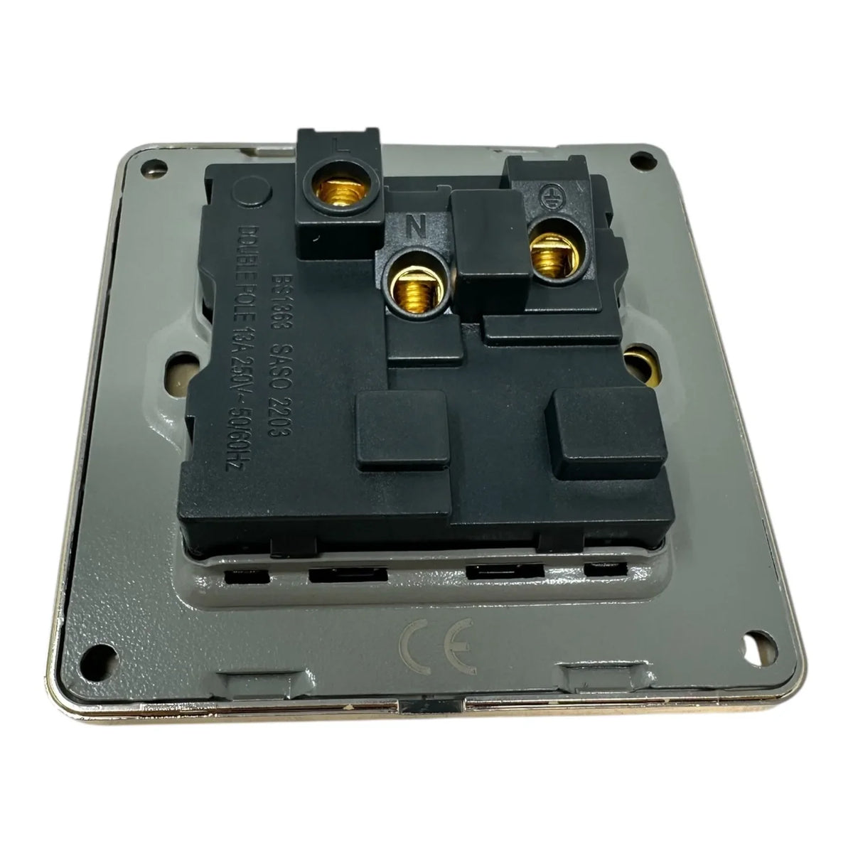 13A Single Switched Socket Brushed Gold | Ledison