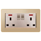 13A 2-Gang Switched Socket Gold Brushed Metallic | Ledison