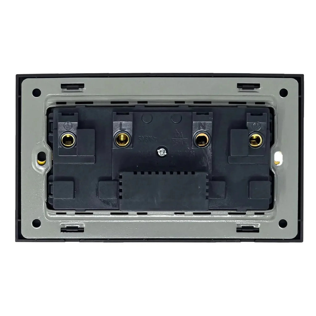 13A 2-Gang Switched Socket Gold Brushed Metallic | Ledison