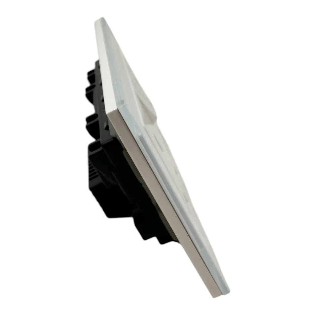 13A 2-Gang Switched Socket USB Type A & C | Ledison Tempered Glass