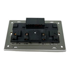 13A 2-Gang Switched Socket USB Type A & C | Ledison Tempered Glass