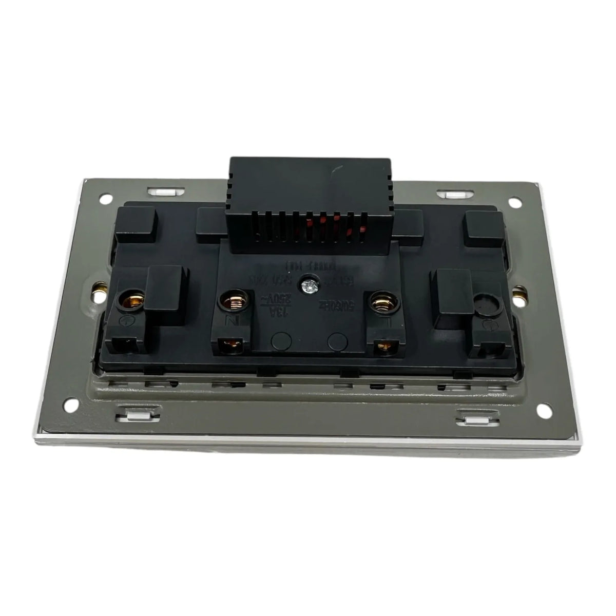 13A 2-Gang Switched Socket USB Type A & C | Ledison Tempered Glass