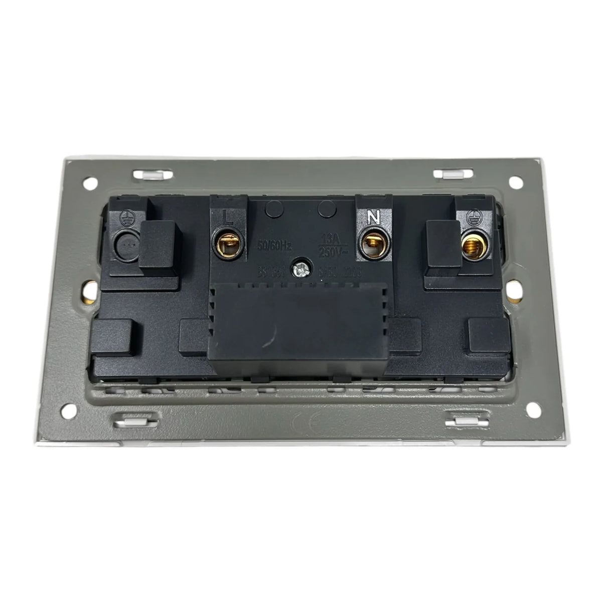 13A 2-Gang Switched Socket USB Type A & C | Ledison Tempered Glass