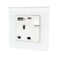 13A 1-Gang Switched Socket with USB A & C Ports | Ledison White
