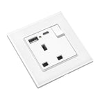 13A 1-Gang Switched Socket with USB A & C Ports | Ledison White