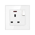 13A 1-Gang Switched Socket Tempered Glass | Ledison