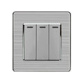 16AX 3-Gang 2-Way Light Switch Brushed Stainless Steel | Ledison