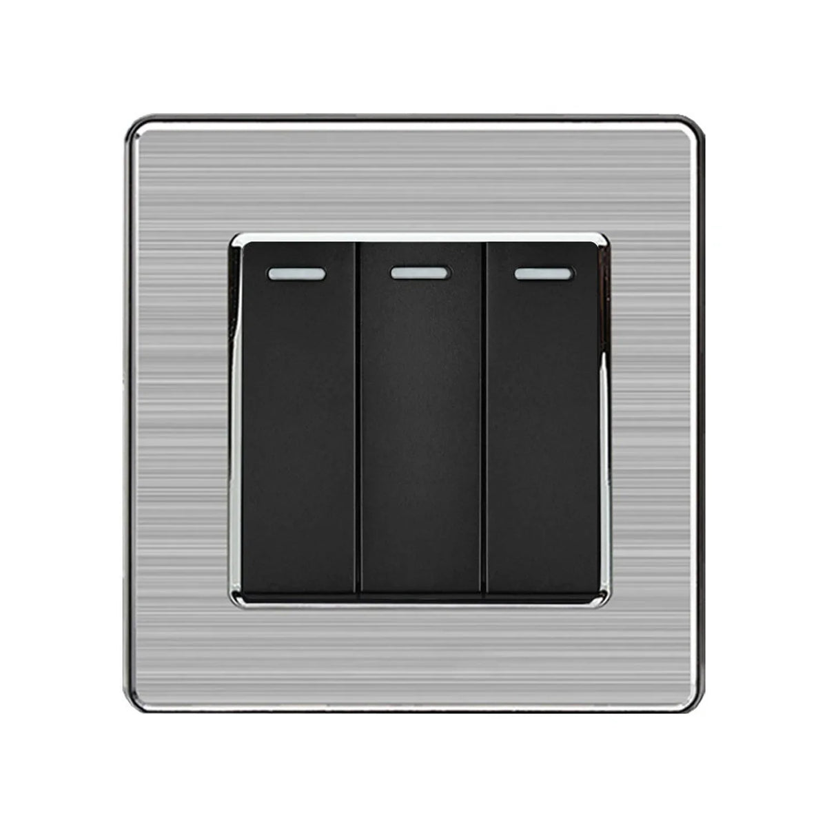 16AX 3-Gang 2-Way Light Switch Brushed Steel | Ledison