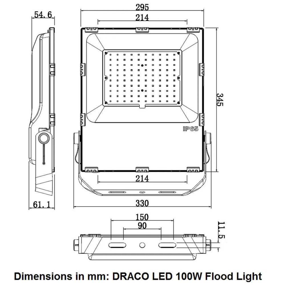 100W LED Flood Light IP65 15000lm Meanwell Driver | Draco