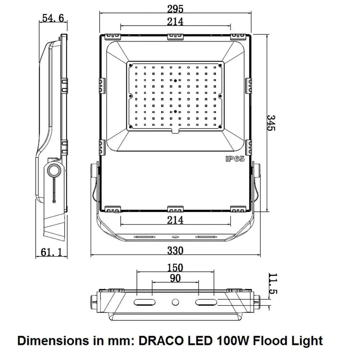 100W LED Flood Light IP65 15000lm Meanwell Driver | Draco