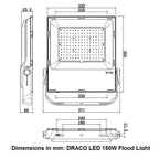150W LED Floodlight IP66 22500lm Philips Driver | Ledison DRACO