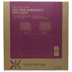 LED Twin Emergency Spotlight IP65 2x3W Self Test | Knightsbridge EMTWINST