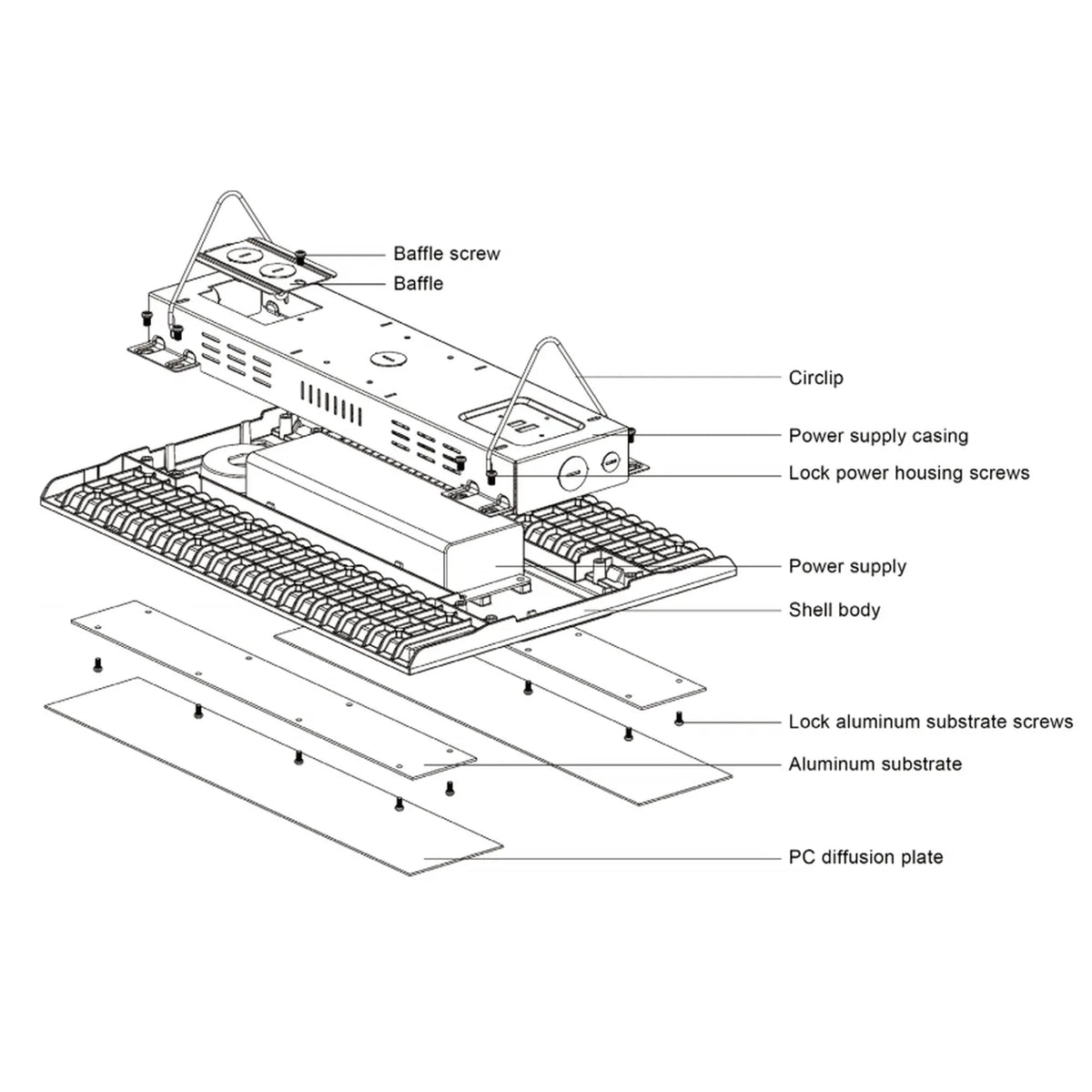 ZEUS Linear LED High Bay 240W 36000lm Tri Colour 1-10V Dimmable