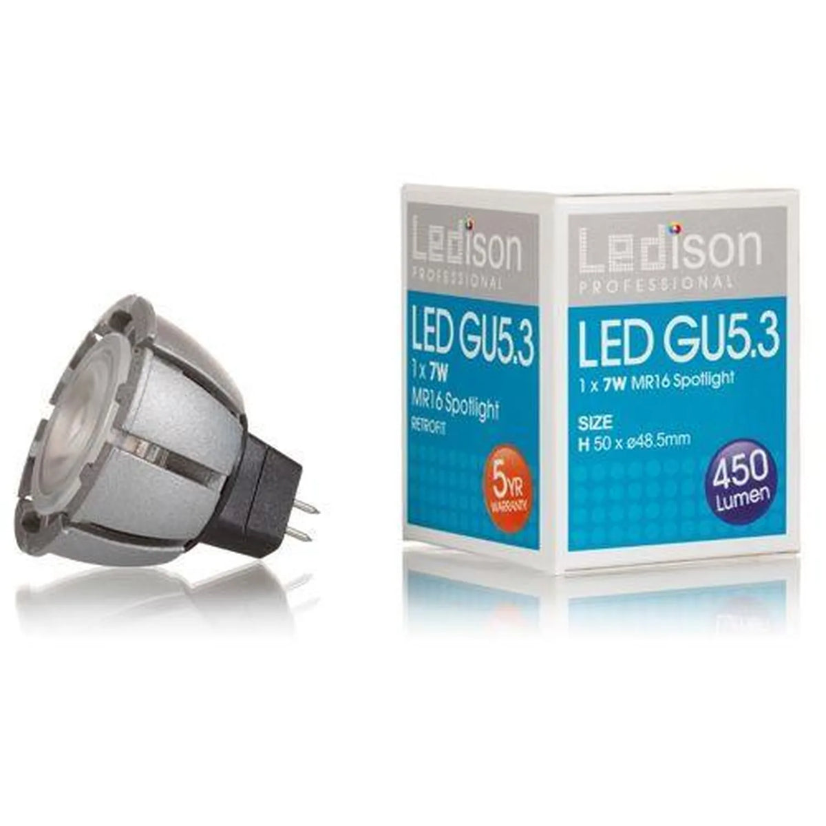 GU5.3 MR16 LED Spot Light 7W 450lm Dimmable | Ledison