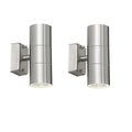 Stainless Steel Outdoor Wall Light IP65 Twin Pack | Paradise