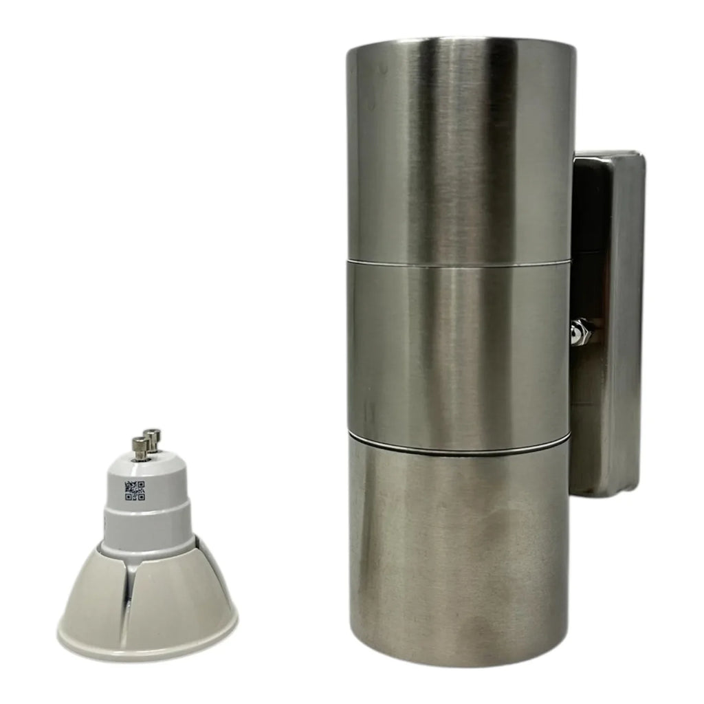 Stainless Steel Outdoor Wall Light IP65 Twin Pack | Paradise