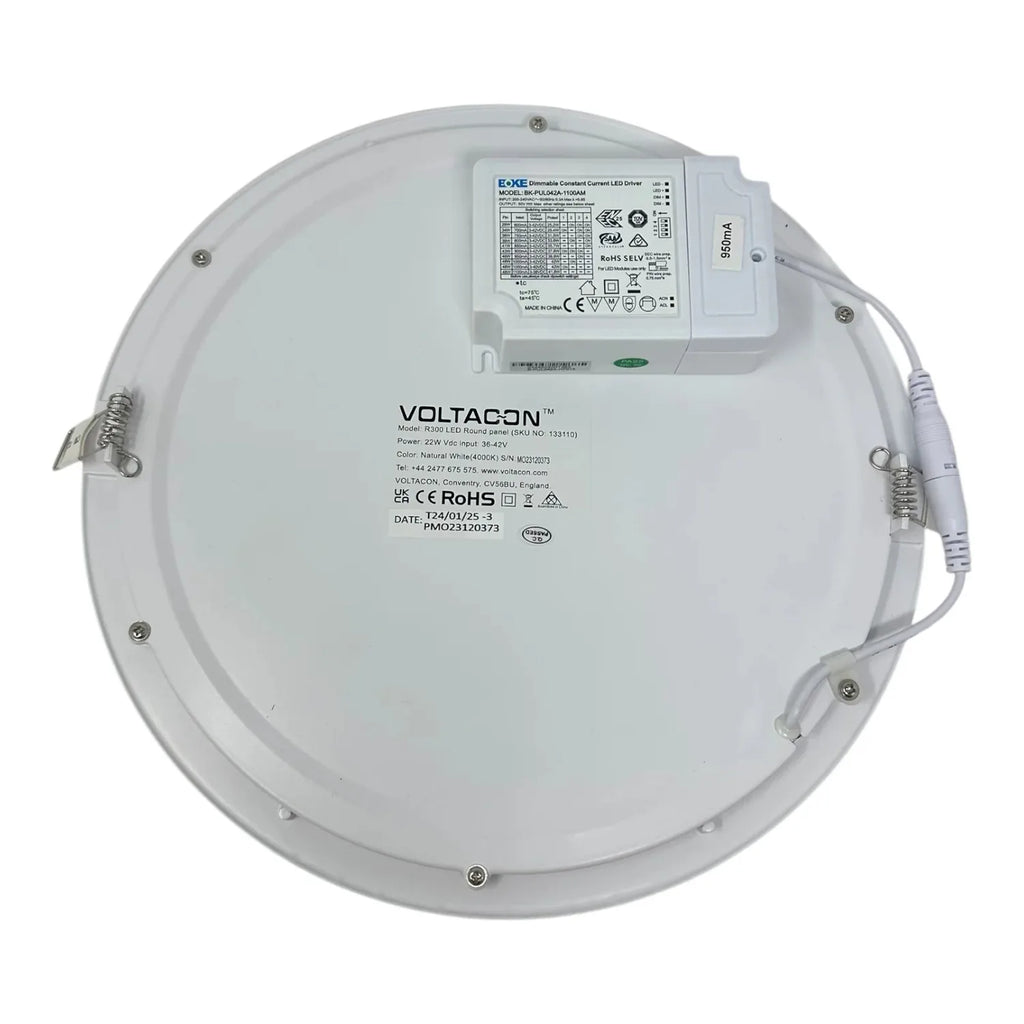 22W LED Round Recessed Ceiling Panel Light 4000K Dimmable | Ledison