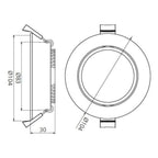 LED Round Recessed Downlight 10W Dimmable IP20 | Ledison CL88