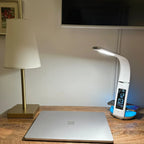 OttLite Wellness LED Desk Lamp with Clock & Qi Wireless Charging