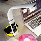 OttLite Wellness LED Desk Lamp with Clock & Qi Wireless Charging