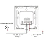 LED Touch Dimmer Switch Black Glass Panel AC100-240V | Ledison S1-T