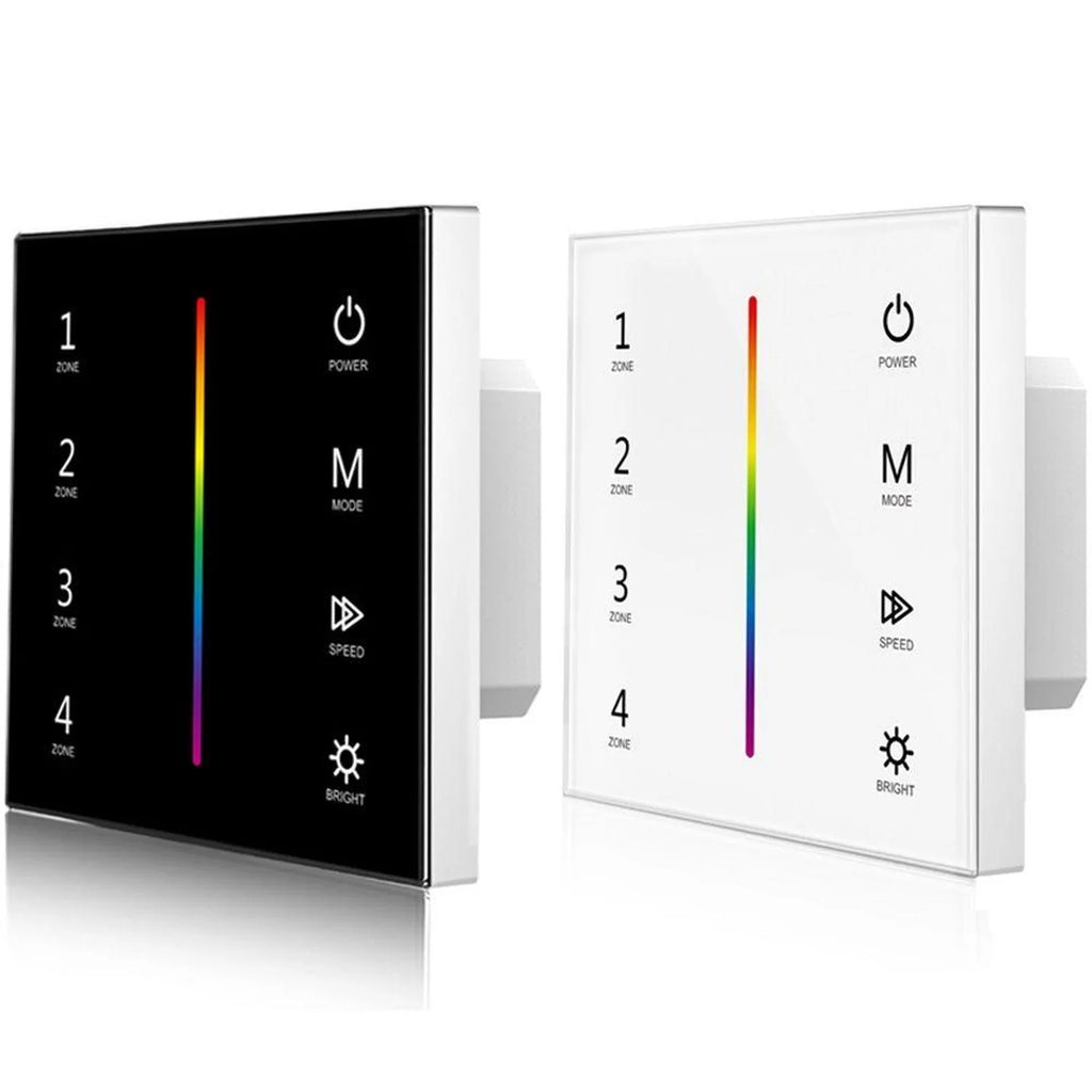 RGB LED Controller 4 Zone Touch Glass Panel DMX512 100-240VAC | Ledison