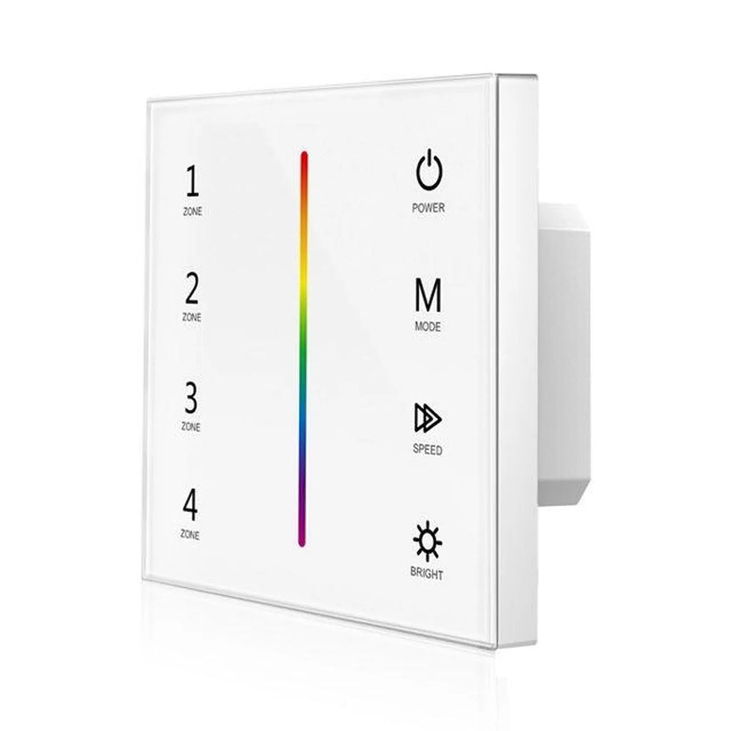 RGB LED Controller 4 Zone Touch Glass Panel DMX512 100-240VAC | Ledison