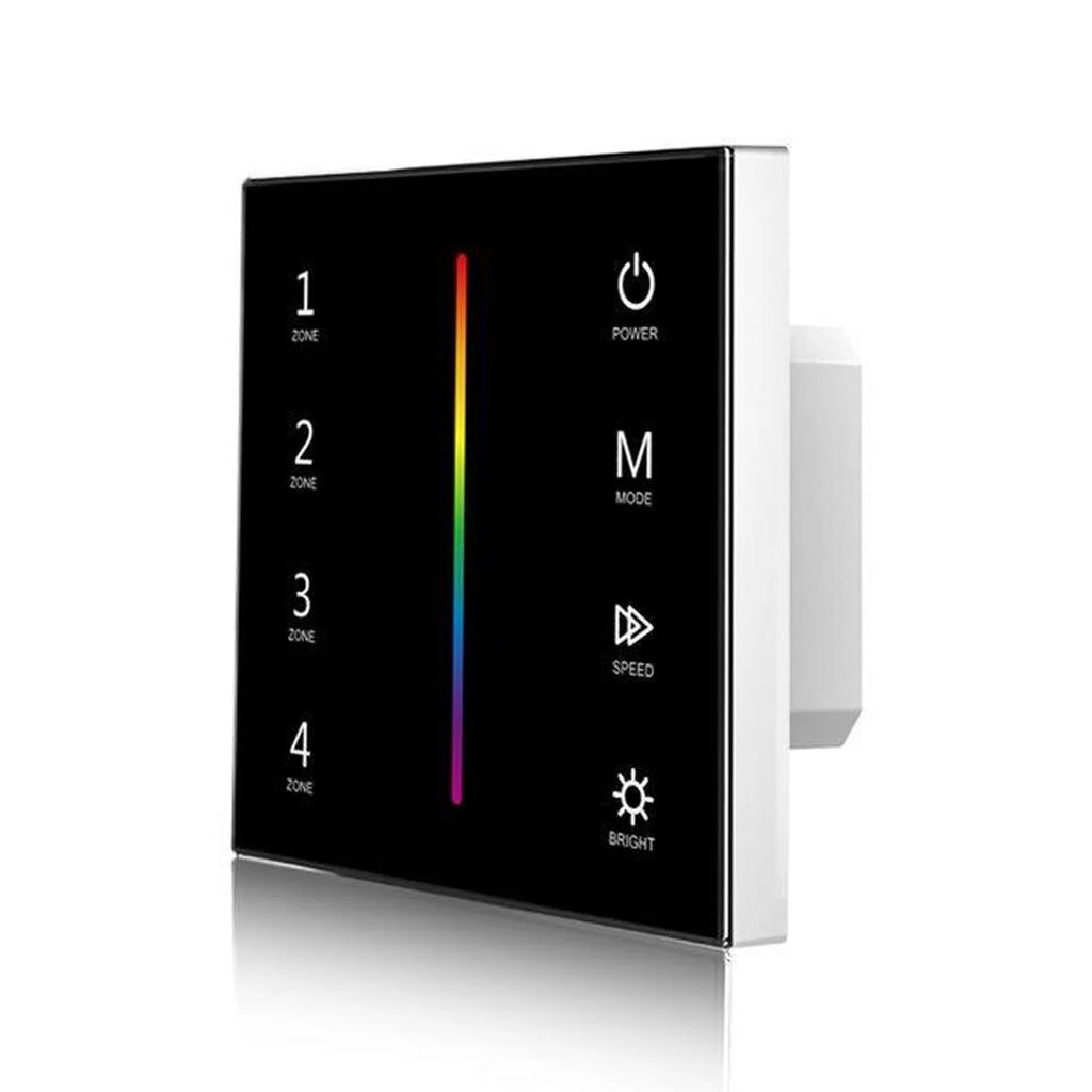 RGB LED Controller 4 Zone Touch Glass Panel DMX512 100-240VAC | Ledison